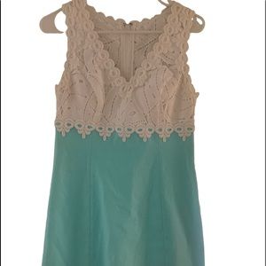 Lilly Pulitzer Cream Lace Top Mint Green Dress
